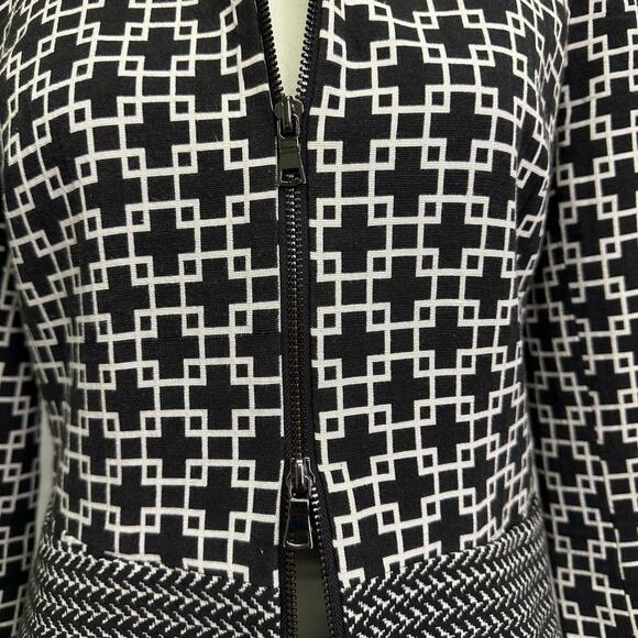 BLACK Saks Fifth Avenue Geometric Print Jacket - Size 4 - Picture 6 of 11